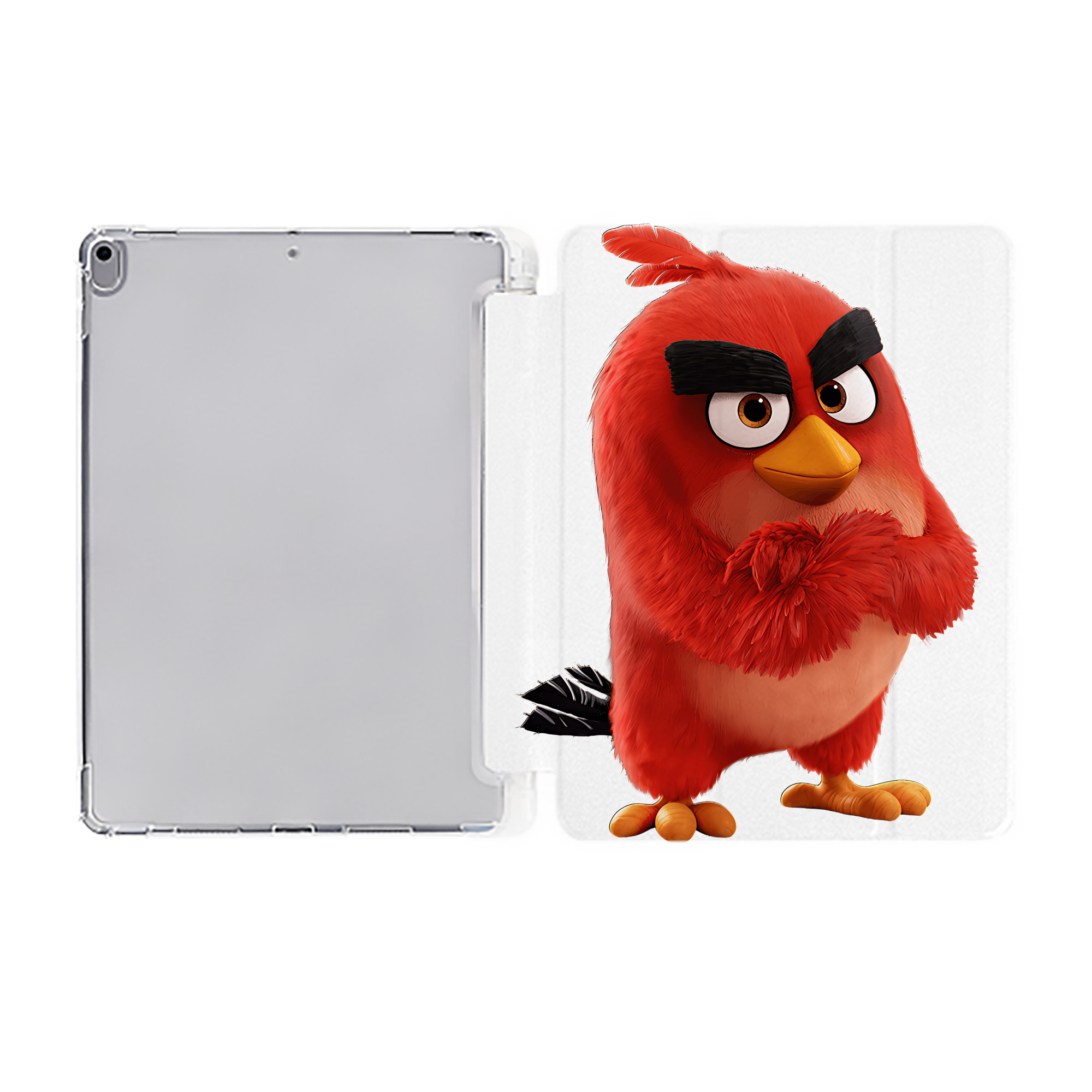 （画像用） Angry Birds アングリーバード IPad ケース ペン収納付き 三つ折りスタンド PUレザー×シリコン 対応機種9.5/10.5/10.9インチ